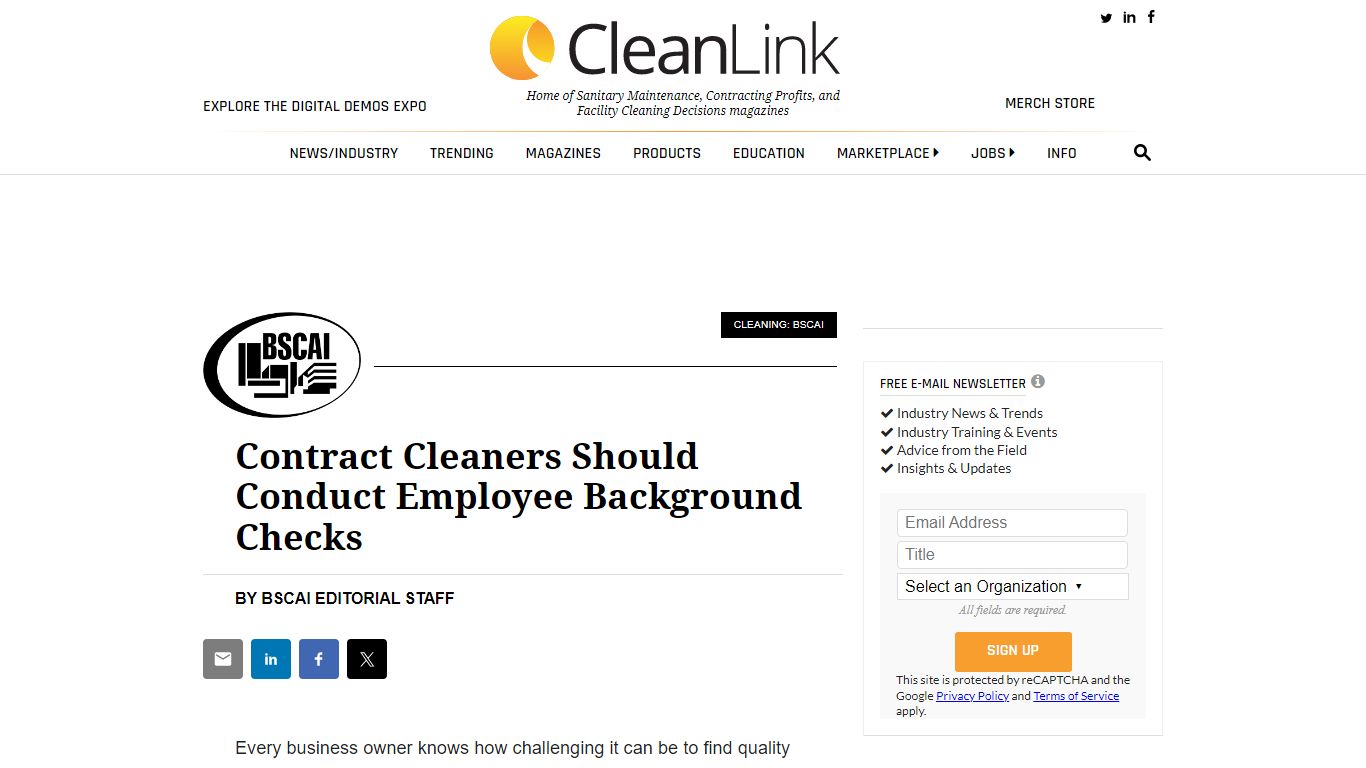 Contract Cleaners Should Conduct Employee Background Checks - CleanLink